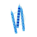 Blue Spot and stripe Candles x 12