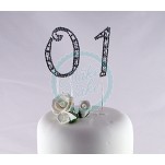 Diamantie Number 0 Cake Decoration