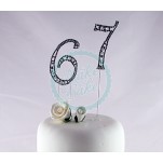 Diamante Number 6 Cake Decoration