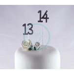 Diamante Number 14 Cake Decoration