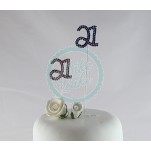 Pink Diamante Number 21 Cake Decoration