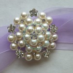 Large Pearl & Diamante Brooch Decoration 50mm