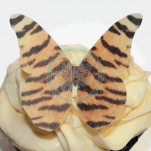 Tiger Print Butterfly Edible Cupcake Toppers x 12