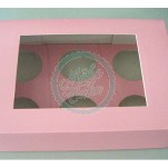 Luxury Satin Pink Cupcake Box For 6 Cupcakes x 25