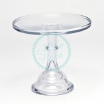 Glazed Milk Glass Cake Stand - Crystal Clear 10"