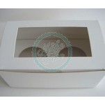 Deep Luxury Satin White Cupcake Box For 2 Large Cupcakes x 1