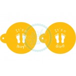 Designer Stencils - It's a Boy/Girl Cookie Top 3.5"