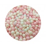 Edible Sugar Pearls - 4mm Baby Pink & White x 100g
