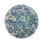 Edible Sugar Pearls - 4mm Baby Blue & White x 1kg