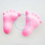 Pink Baby Feet Sugar Topper x 6